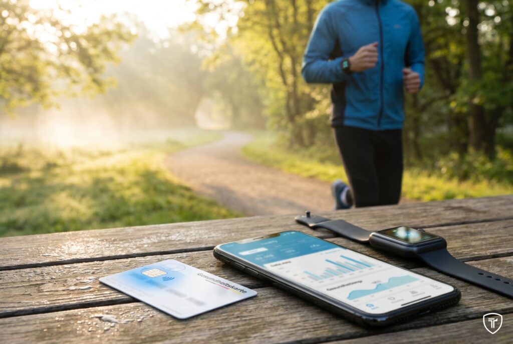 Jogger im Park – Bonusprogramm der Krankenkasse