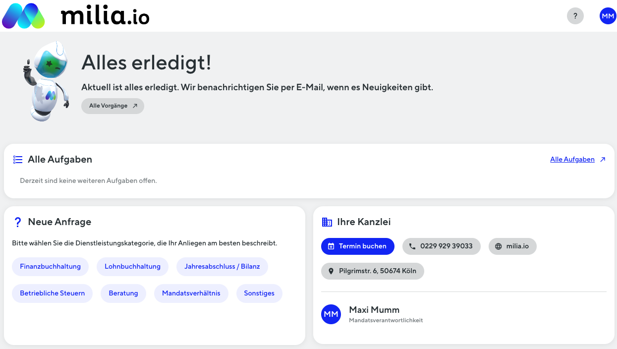 Vorschau der Mandantenplattform